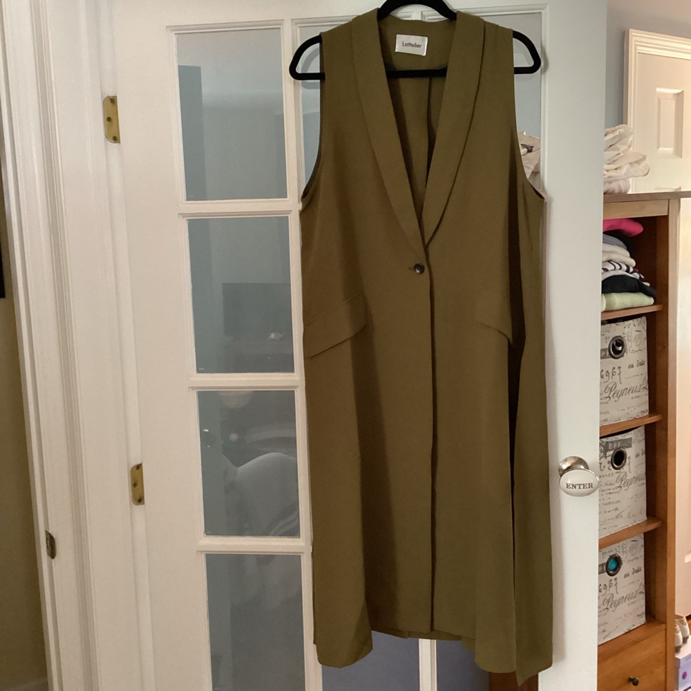 Latelier Olive Green Long-line Vest